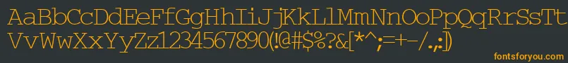 フォントTypew6 – 黒い背景にオレンジの文字