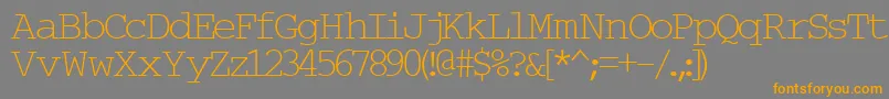 Typew6 Font – Orange Fonts on Gray Background