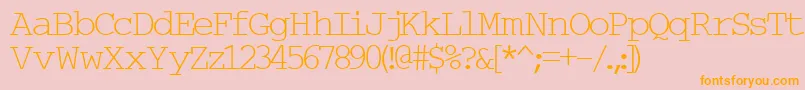 Typew6-fontti – oranssit fontit vaaleanpunaisella taustalla