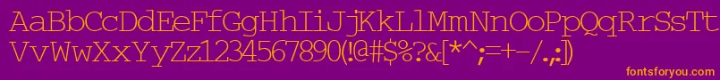 Typew6-fontti – oranssit fontit violetilla taustalla