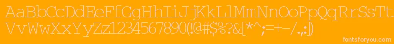 Typew6-fontti – vaaleanpunaiset fontit oranssilla taustalla