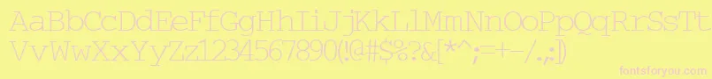 Typew6-fontti – vaaleanpunaiset fontit keltaisella taustalla