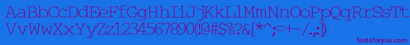 Typew6 Font – Purple Fonts on Blue Background