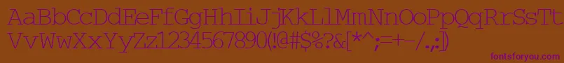 フォントTypew6 – 紫色のフォント、茶色の背景
