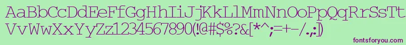 Typew6-fontti – violetit fontit vihreällä taustalla
