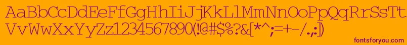Typew6 Font – Purple Fonts on Orange Background