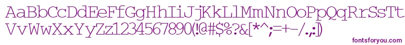 フォントTypew6 – 白い背景に紫のフォント