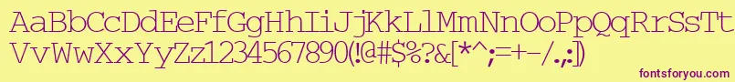 Typew6-fontti – violetit fontit keltaisella taustalla