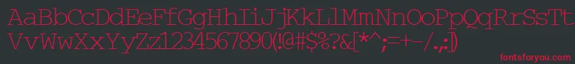 フォントTypew6 – 黒い背景に赤い文字