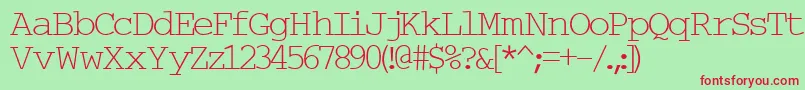 Typew6-fontti – punaiset fontit vihreällä taustalla