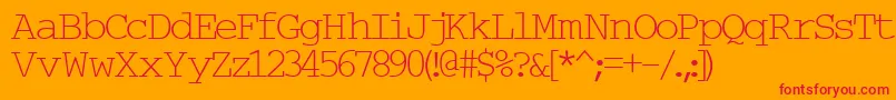 Typew6-fontti – punaiset fontit oranssilla taustalla