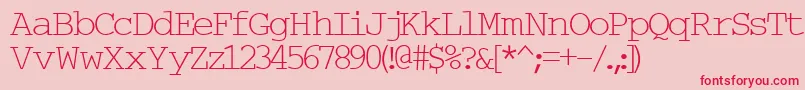 Typew6-fontti – punaiset fontit vaaleanpunaisella taustalla