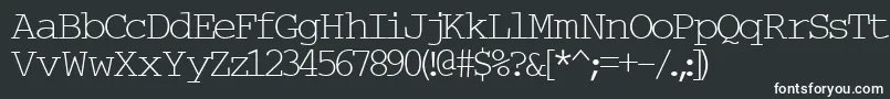 Typew6-fontti – valkoiset fontit mustalla taustalla