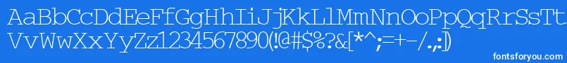 フォントTypew6 – 青い背景に白い文字