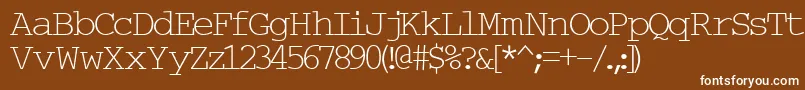 Typew6-fontti – valkoiset fontit ruskealla taustalla