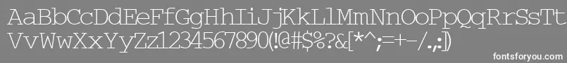 Typew6-Schriftart – Weiße Schriften auf grauem Hintergrund