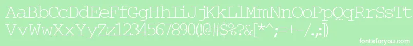 Typew6-fontti – valkoiset fontit vihreällä taustalla