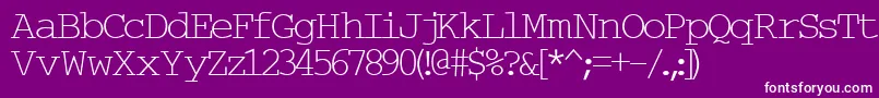 Typew6-fontti – valkoiset fontit violetilla taustalla