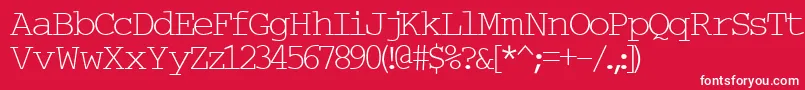 Typew6-Schriftart – Weiße Schriften auf rotem Hintergrund