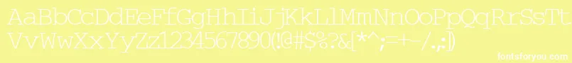 Typew6-fontti – valkoiset fontit keltaisella taustalla