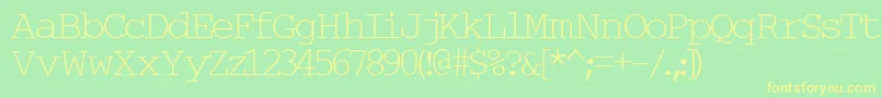 Typew6-fontti – keltaiset fontit vihreällä taustalla
