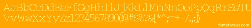 Typew6 Font – Yellow Fonts on Orange Background