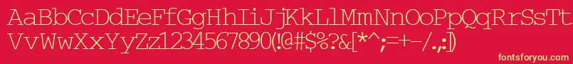 Typew6-fontti – keltaiset fontit punaisella taustalla