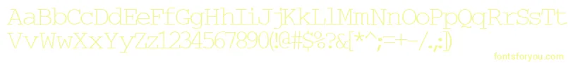 Typew6-Schriftart – Gelbe Schriften auf weißem Hintergrund