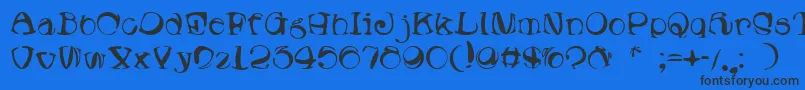 Lumpin Font – Black Fonts on Blue Background