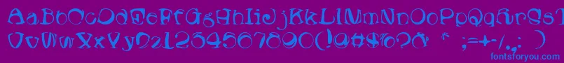 Lumpin-Schriftart – Blaue Schriften auf violettem Hintergrund