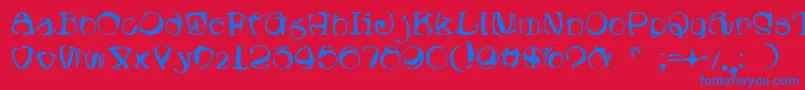 Lumpin-fontti – siniset fontit punaisella taustalla