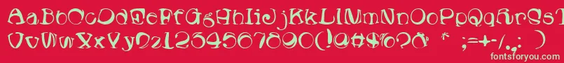 フォントLumpin – 赤い背景に緑の文字