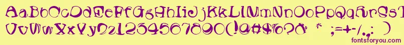 Lumpin Font – Purple Fonts on Yellow Background