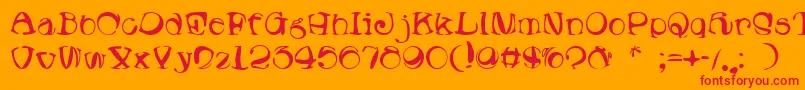 Lumpin Font – Red Fonts on Orange Background