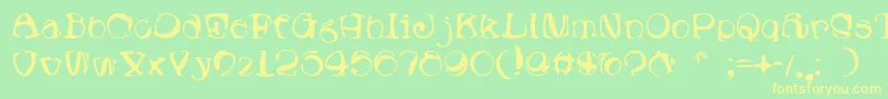Lumpin Font – Yellow Fonts on Green Background