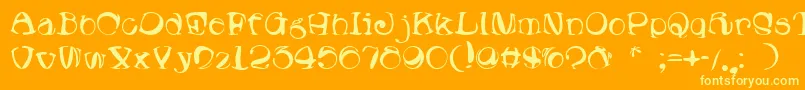 Lumpin Font – Yellow Fonts on Orange Background