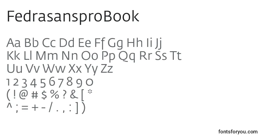 Schriftart FedrasansproBook – Alphabet, Zahlen, spezielle Symbole