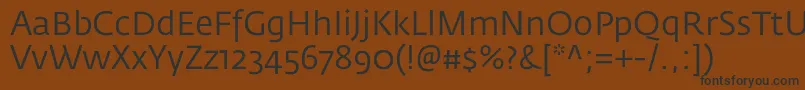 FedrasansproBook-Schriftart – Schwarze Schriften auf braunem Hintergrund