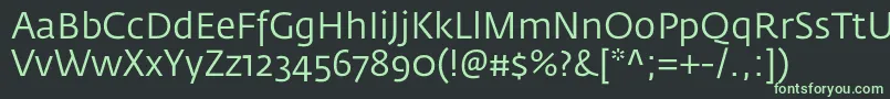 Шрифт FedrasansproBook – зелёные шрифты на чёрном фоне
