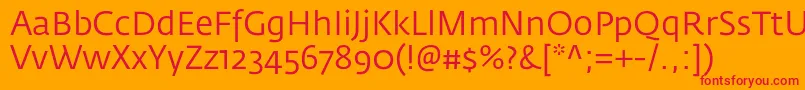 FedrasansproBook Font – Red Fonts on Orange Background