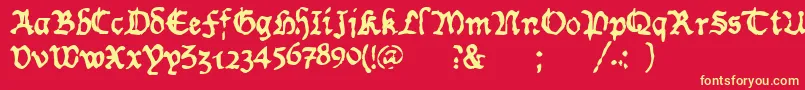 Wornmss Font – Yellow Fonts on Red Background