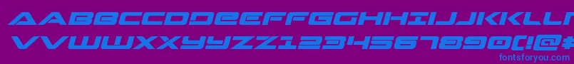 Strikelordexpandital Font – Blue Fonts on Purple Background