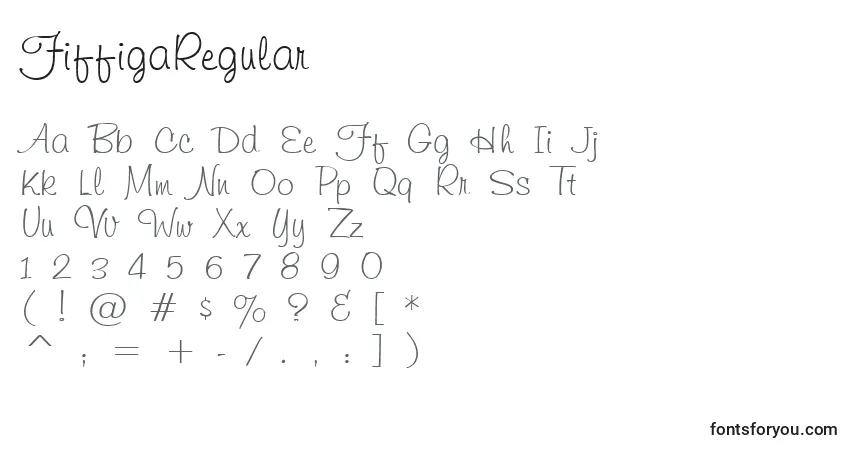 Schriftart FiffigaRegular – Alphabet, Zahlen, spezielle Symbole