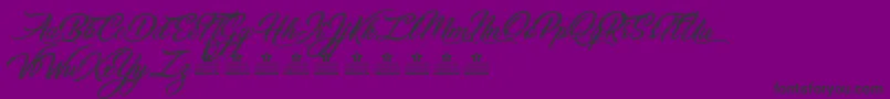 Czcionka SketchingStarsPersonalUse – czarne czcionki na fioletowym tle