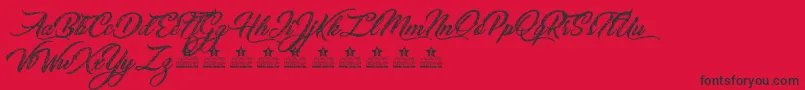 SketchingStarsPersonalUse Font – Black Fonts on Red Background