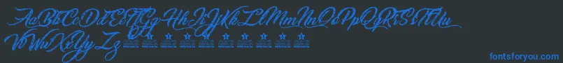 SketchingStarsPersonalUse Font – Blue Fonts on Black Background