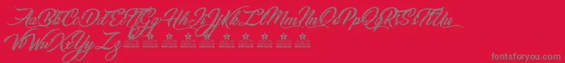 SketchingStarsPersonalUse Font – Gray Fonts on Red Background