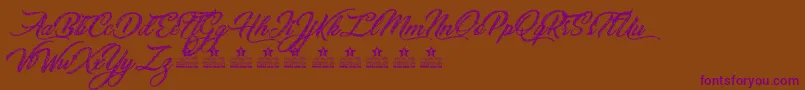 SketchingStarsPersonalUse Font – Purple Fonts on Brown Background