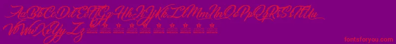 SketchingStarsPersonalUse Font – Red Fonts on Purple Background
