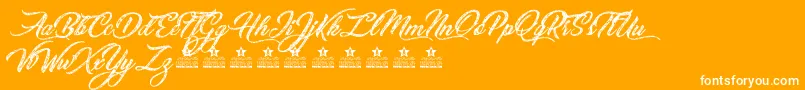 SketchingStarsPersonalUse Font – White Fonts on Orange Background